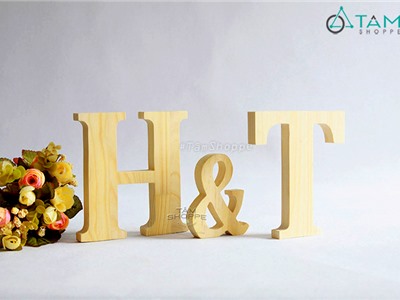 Chữ gỗ cao 15 cm từ A-Z  0-9