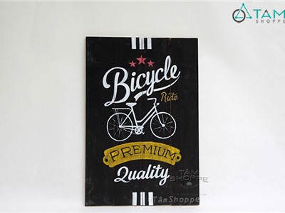 Tranh gỗ vẽ tay Vintage Bicycle Premium Số 07