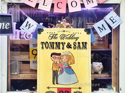 Tranh cưới vẽ theo yêu cầu khổ 40x60cm