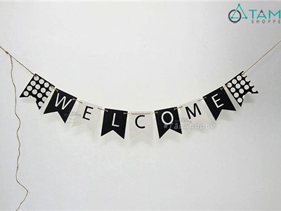 Dây treo chữ WELCOME trắng đen số 11