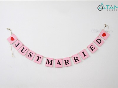 Dây treo chữ JUST MARRIED (Có nhiều màu)