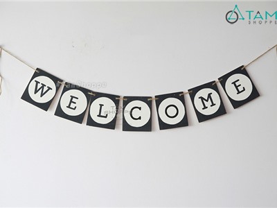 Dây treo chữ WELCOME trắng đen số 10