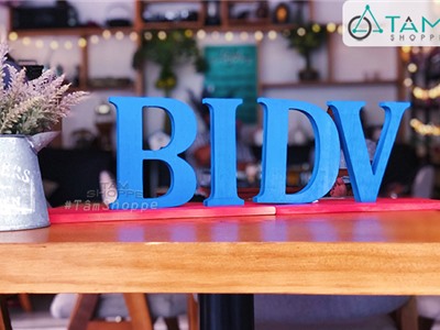 Chữ gỗ handmade BIDV theo yêu cầu