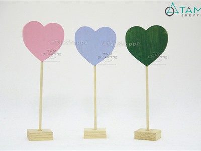 Cây trái tim để bàn bằng gỗ số 12