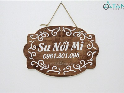 Bảng hiệu gỗ vẽ tay SU NỐI MI
