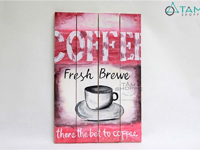 Tranh gỗ vẽ tay Vintage COFFEE Số 4