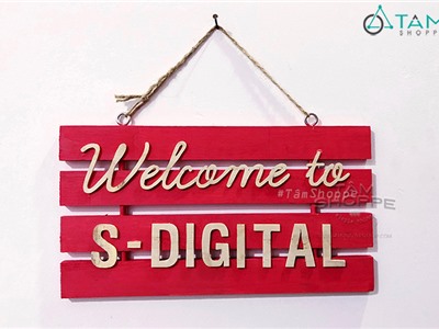 Bảng gỗ treo cửa chữ nổi S-DIGITAl