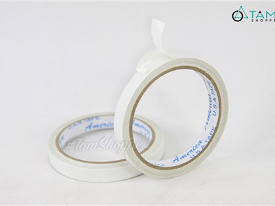 Băng keo 2 mặt trắng nước bản 1.2 cm cuộn 10m DCHM-BK-03