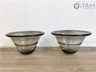 Chén thủy tinh đựng nước tinh dầu cho đèn khung sắt PKTTDTD-CH.TT (Chỉ cái chén- Phụ kiện thay thế)
