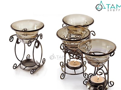 Đèn đốt tinh dầu khung sắt Bắc Âu DDTD-KS-01