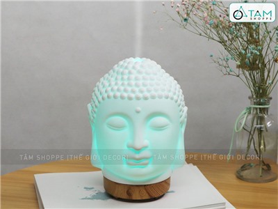 Máy khuếch tán tinh dầu hình đầu Phật [Diệt khuẩn -Tặng tinh dầu] MKTTD-26