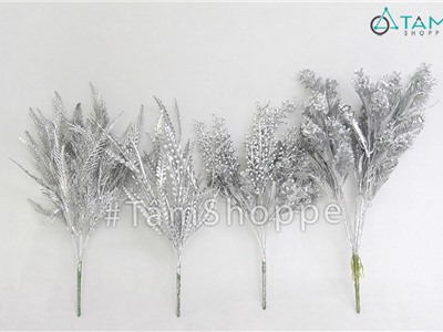 Cành lá giả phủ bạc trang trí nhiều kiểu CHG-124
