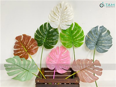 Cành lá rùa Monstera giả 8 màu [Dày đẹp - Dài 75cm] CANHLA-02