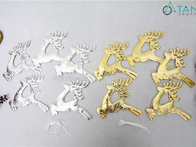 Set 05 Phụ kiện treo Noel tuần lộc hoàng gia bằng nhựa X-PKTCT-59