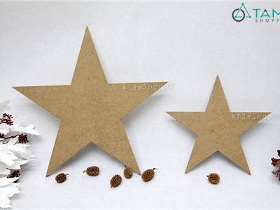 Ngôi sao gỗ ván ép tự nhiên trang trí W-SAO-05