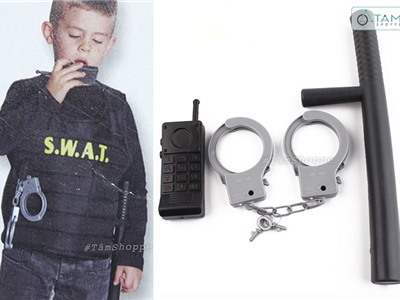 Set 03 món đồ hóa trang cảnh sát trẻ em Police