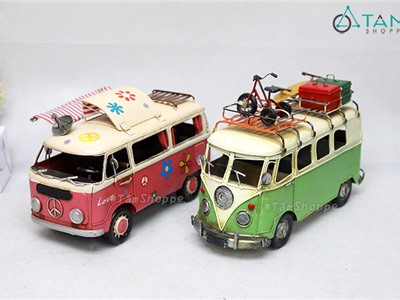 Mô hình xe bus cổ Volkswagen bằng sắt Bigsize D27cm MHS-XE-06