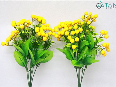 Cành hoa giả trái cherry vàng F-CHG-101