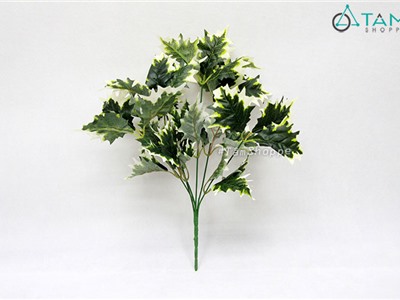 Cành lá gỗ sồi giả xanh viền trắng D40cm F-CHG-104