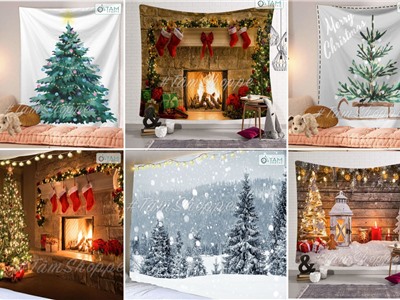 Tranh vải treo tường Giáng sinh 130x150cm nhiều kiểu