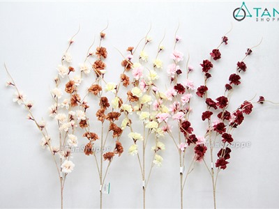 Cành hoa đỗ quyên giả khô trang trí D100cm F-CHG-109