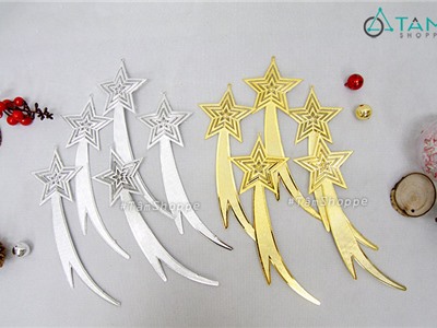 Set 05 Phụ kiện treo Noel ngôi sao xẹt bằng nhựa X-PKTCT-58