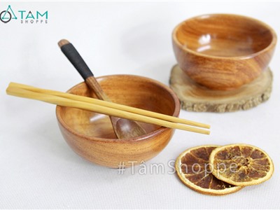 Chén gỗ phong cách Nhật Bản có đế CHEN-01