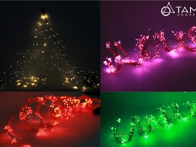 Dây đèn Led đom đóm Fairy light dạng chùm tam giác cây thông Noel