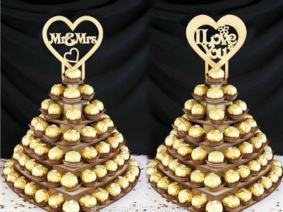 Kệ bánh chocolate tháp trái tim trang trí cưới TTC-21