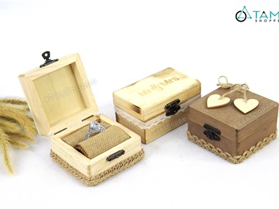 Hộp đựng nhẫn cưới vuông các mẫu TTC-25