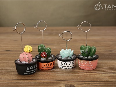 Kẹp giấy Note để bàn chậu xương rồng nhiều kiểu H-KG-03