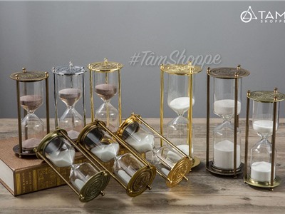 Mô hình đồng hồ cát bằng sắt cổ điển Vintage MHVT-DHC-01