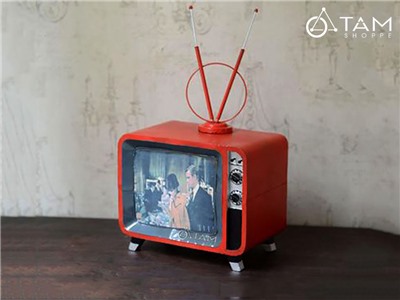 Ti vi cổ điển mô hình sắt Vintage màu Đỏ MHS-TIVI-01