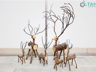 Mô hình tuần lộc gỗ cành cây cỡ lớn X-TLBIG-02