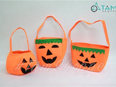 Túi đựng kẹo Halloween vải nỉ nhiều kiểu HLW-HDK-04