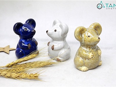 Tượng chuột nhắt gốm no căng bụng TCV-CHUOT-04