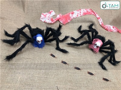 Con nhện đầu lâu xốp mắt đỏ ĐK50cm TCV-NHEN-01