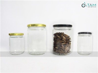 Hủ thuỷ tinh trụ tròn nắp nhôm 250-500ml CLTT-HU-01