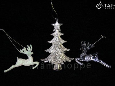 Phụ kiện trong suốt trang trí noel tuần lộc cây thông X-PKTCT-71