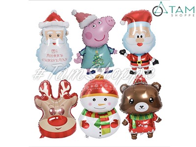 Bong bóng kiếng Noel 6 kiểu thú hoạt hình cao 55-65cm BBK-NOEL-06