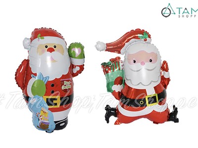 Bong bóng kiếng ông già Noel ôm quà 60cm BBK-NOEL-03