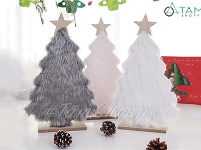 Cây thông Noel lông thú phong cách Bắc Âu C34cm X-TREE-38