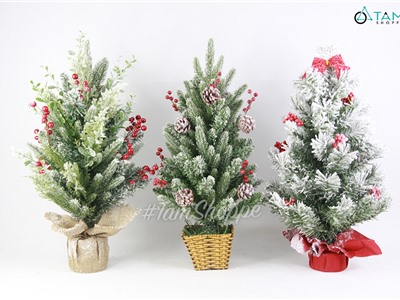 Cây thông Noel nhỏ để bàn phủ tuyết cao 45-60cm X-TREE-03