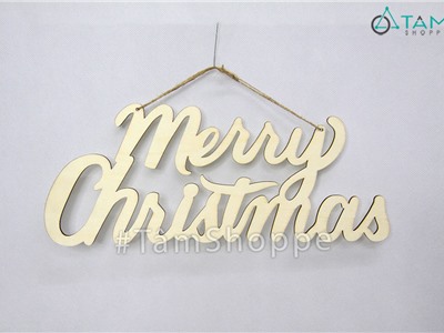 Chữ merry christmas bằng gỗ CHUGO-03