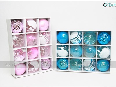 Hộp 12 trái châu Noel thạch Jelly 6 kiểu ĐK8cm X-TRCH-23