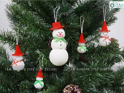 Mô hình người tuyết nhung trắng cỡ nhỏ treo cây thông X-PKTCT-76