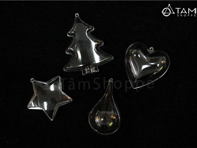 Phụ kiện trong suốt trang trí noel nhiều kiểu dáng X-PKTCT-73