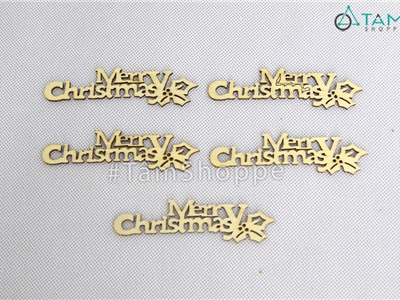 Set 5 chữ merry christmas bằng gỗ mini CHUGO-02