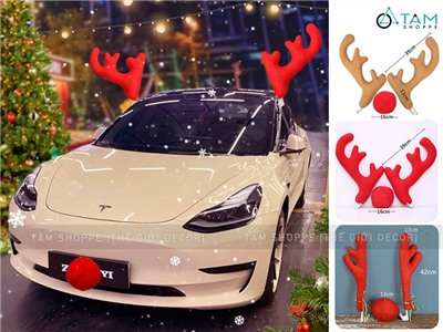 Set sừng tuần lộc gắn xe ô tô [02 sừng + 01 mũi] DOCHOIOTO-02