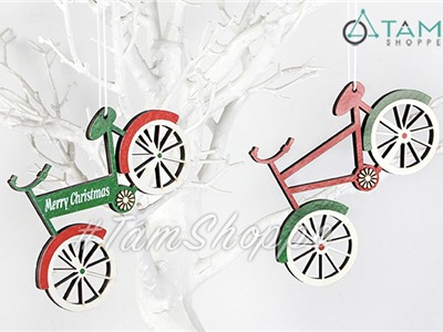 Set 02 xe đạp gỗ mô hình treo trang trí Giáng sinh X-PKTCT-61